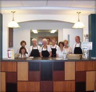 The entirely volunteer-run café at the Plainville Senior Center in Plainville, Connecticut connects with its community members by offering opportunities to run and participate in café operations.